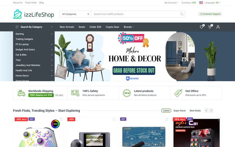 IzzLifeShop storefront
